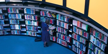 blue library image